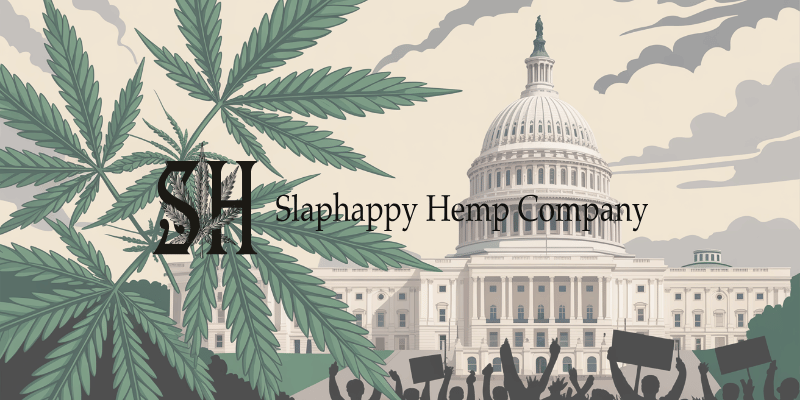 hemp leaves and the us capitol building