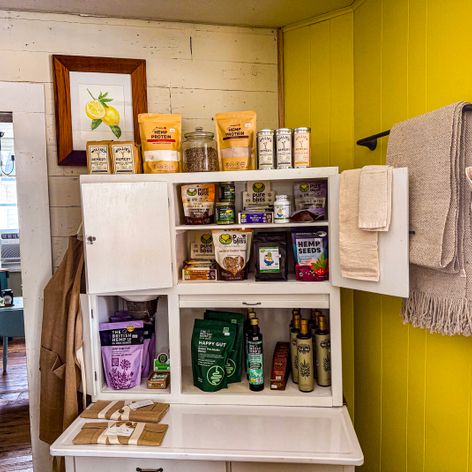 hemporium cabinet with products